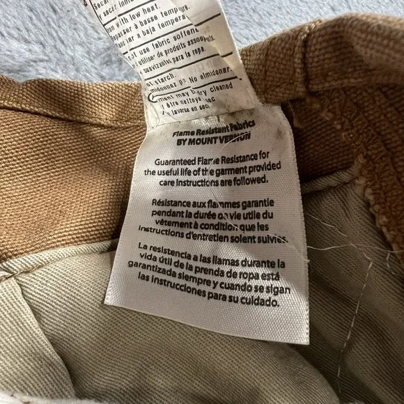 Carhartt Bib Overalls Mens 32x30 Brown FR Double Knee Duck Canvas Work Pants